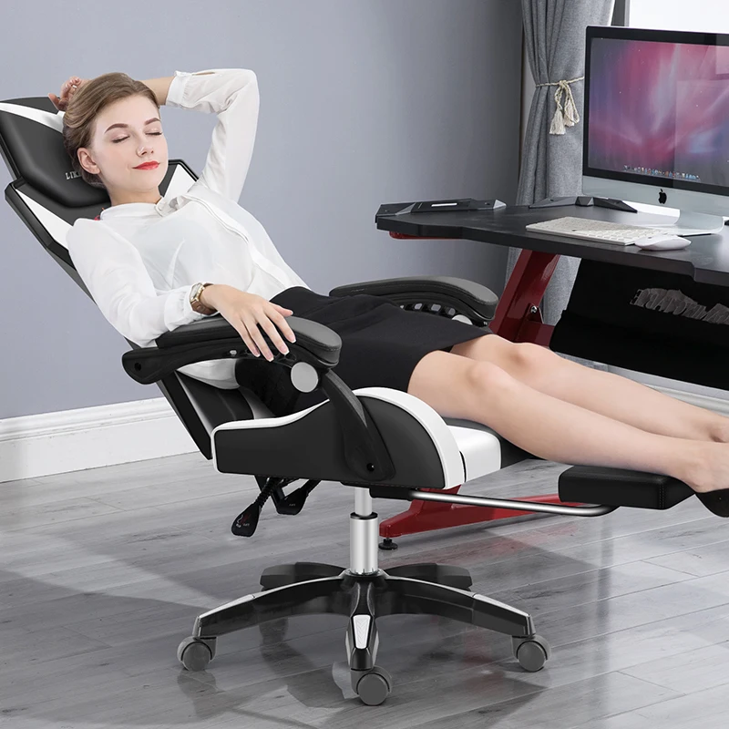 

Fashion Minimalist Modern Computer Home Office Chair Reclining Lift Swivel Gaming Seat Lunch Break Athletic Gaming Chair Metal