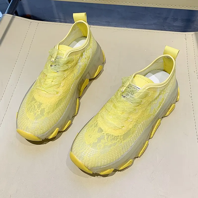 

New fashion high-end women's sports shoes, candy-colored transparent sole women's shoes, lightweight running shoes
