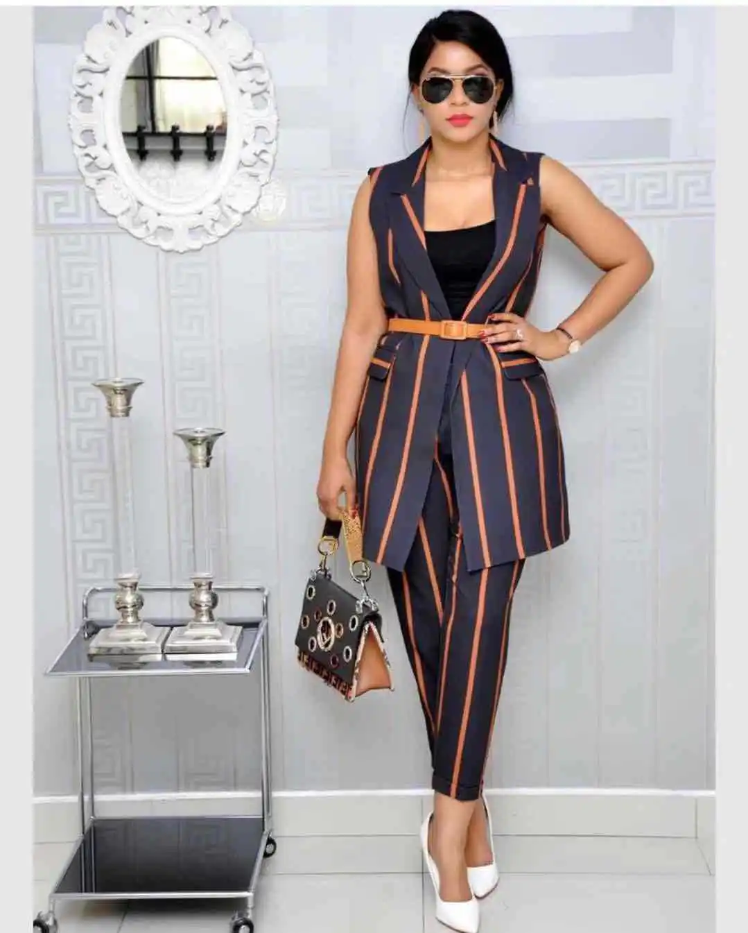 Комплект из 2 предметов африканская одежда Дашики новые модные костюмы (Топы +