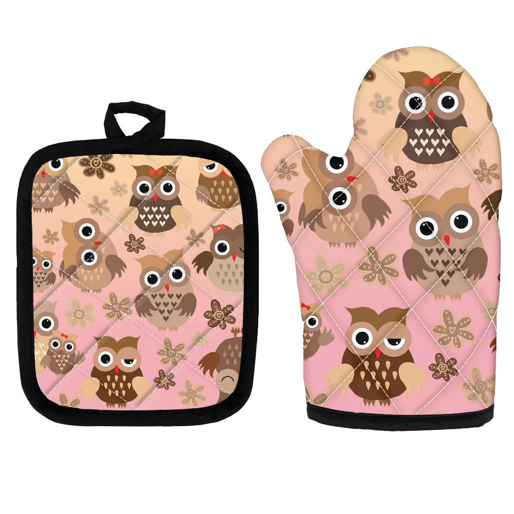 2 шт. Рождество Кухня перчатки для выпечки с защитой от перегрева Милая