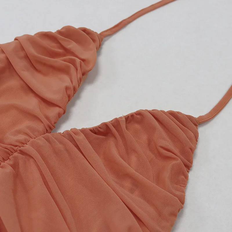 

Hbenna Orange Summer Dress Women Skinny V-Neck Sexy Bodycon Dress Women Sleeveless Spaghetti Strap Mini Dresses Women Fashion