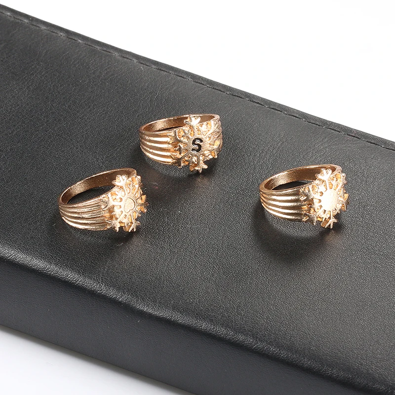 Винтажный набор колец в стиле бохо со снежинкой готическое ювелирное изделие