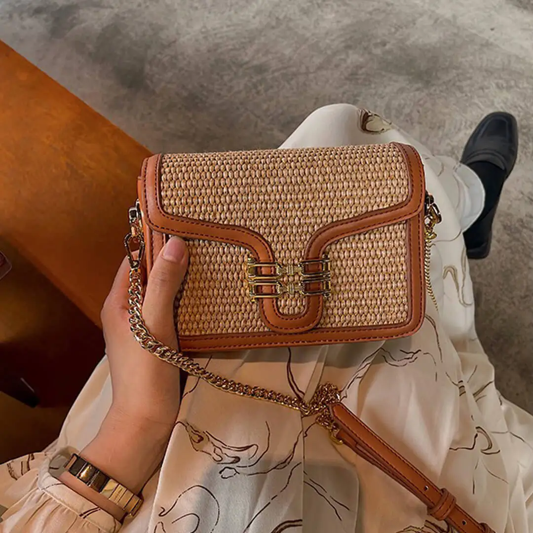 

Original straw small square bag shoulder bag messenger bag 2021 new fashion chain female bag