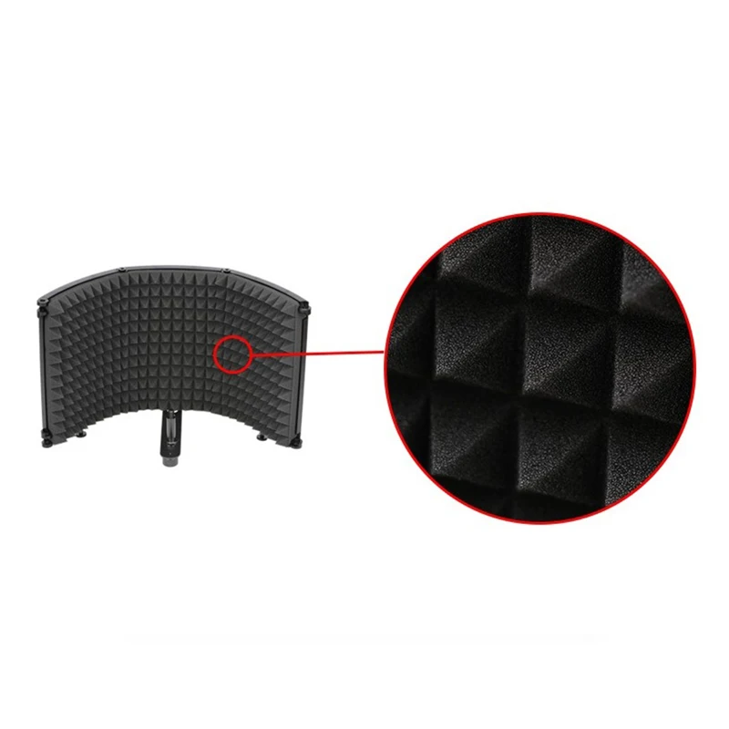 

Foldable Sponge Microphone Isolation Shield Wind Screen for Recording Studio