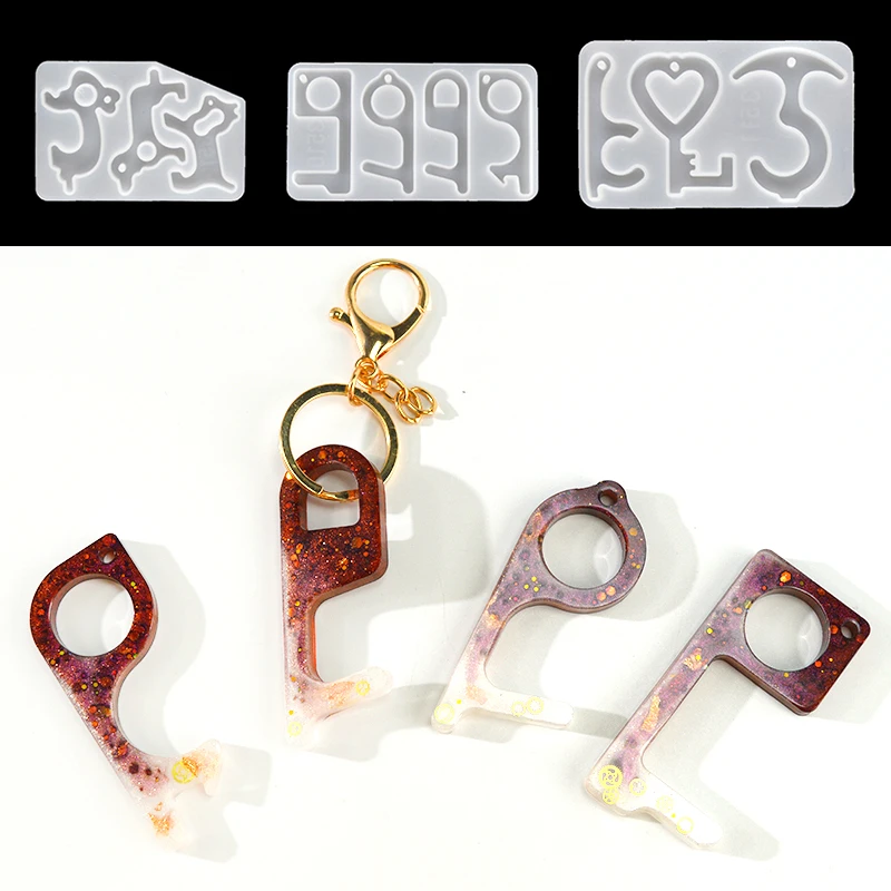 

2021 Hot Sell Pendant Silicone Mold Non Contact Keychain Molde Resina Epoxi Jewelry Tools Silicon Moulds For Epoxy Resin