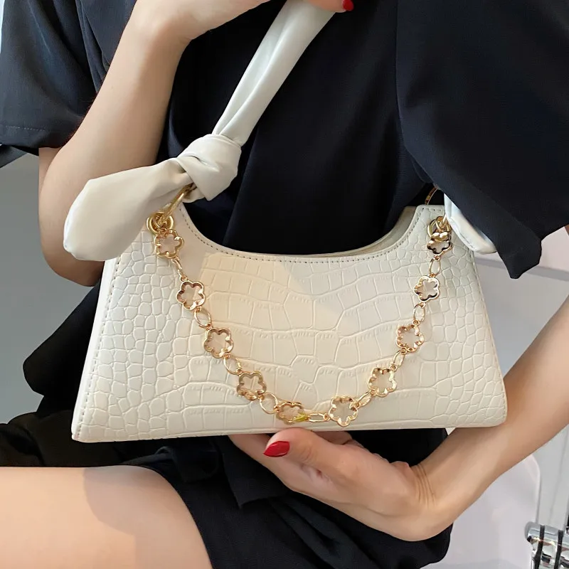 

Stone Pattern Tote Bags for Women Luxury Small Pu Leather Shoulder Handbags Metal Chain Crossbody Bag Brand Ladies Messenger Bag