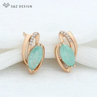 sz design new luxury champagne gold horse eye crystal dangle earrings cubic zirconia eardrop for women wedding jewelry gift