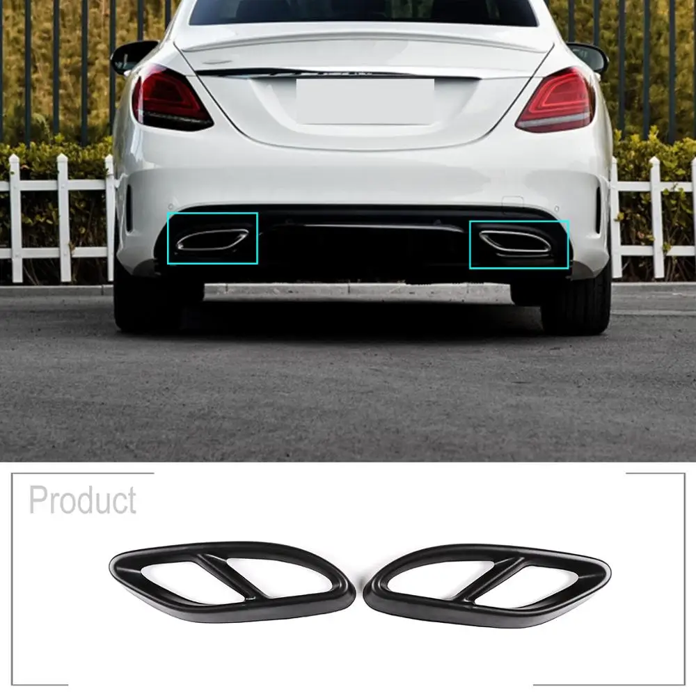 2 шт. накладки на выхлопную трубу Mercedes Benz GLC A B C E Class X253 W205 Coupe W213 W176 W177 W246 2016