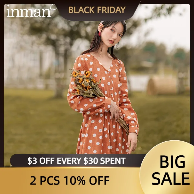 Винтажное платье с V-образным вырезом длинными рукавами и бантом для похудения