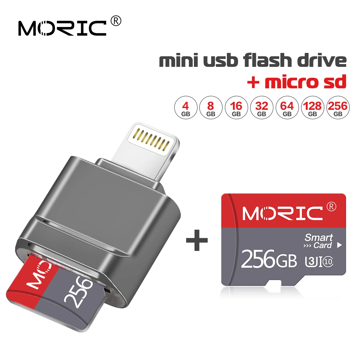 

OTG USB Flash Drive 8GB16G32G64G128G256GB For iPad iPhone 5S/6/6S/7/7plus/8/X/XS/XR 3in1 PenDrive USB Memory Stick