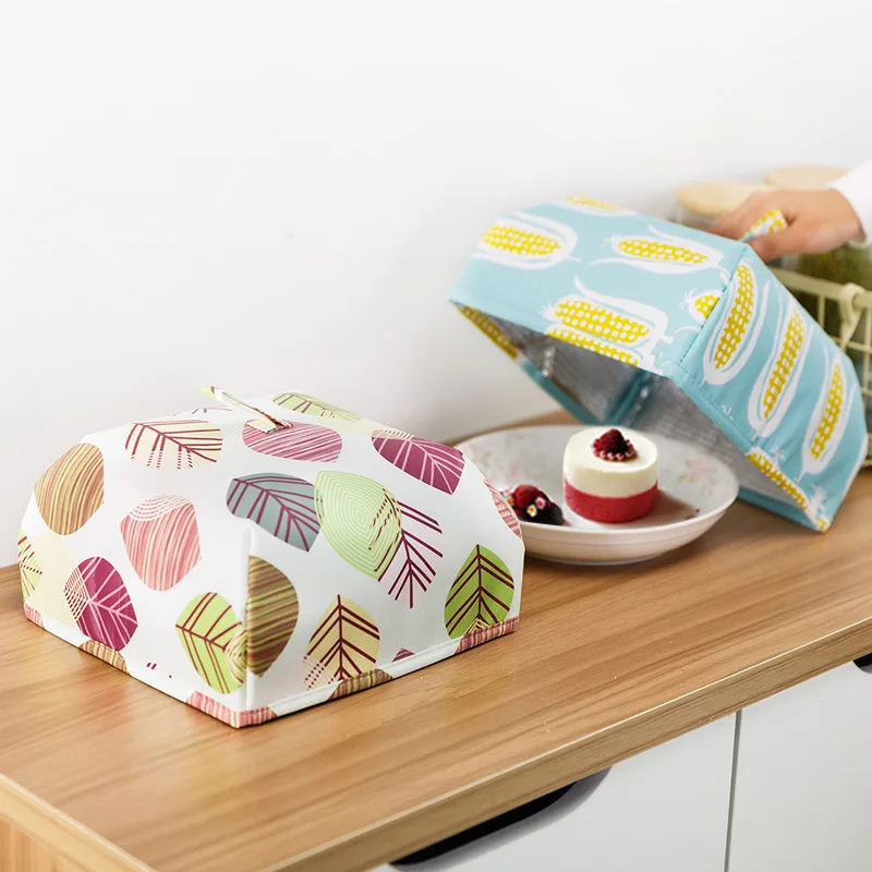 Портативная Крышка для еды фольга прекрасные фрукты складная Пылезащитная