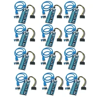 12 pcslot 1x to 16x express extender riser card usb 3 0 pcie extension sata 15pin to 6pin power cable for bitcoin