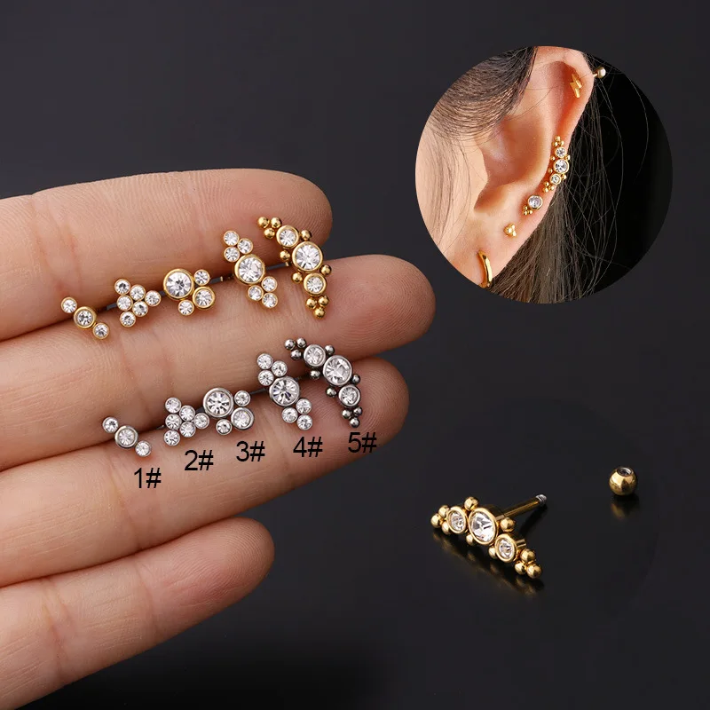 

1PC Crystal Ear Piercing Helix Tragus Helix Earrings for Women Teens Cartilage Body Piercing Jewelry