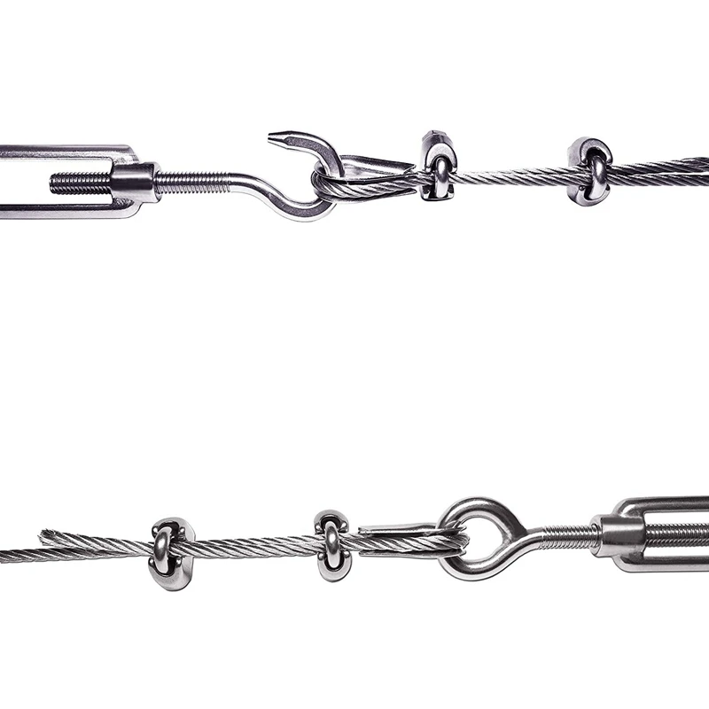 304 нержавеющая сталь вертушка M6 Натяжной фильтр натяжного каната и M3 зажимы для