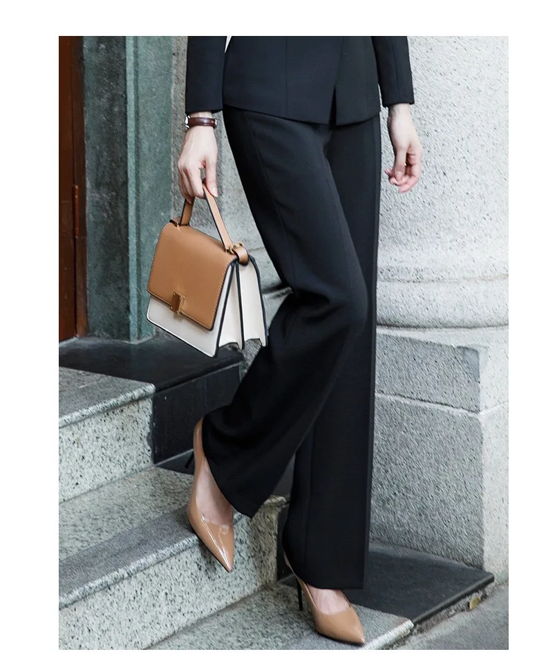 

J877 -Summer trendy one button skinny pants wide leg pants