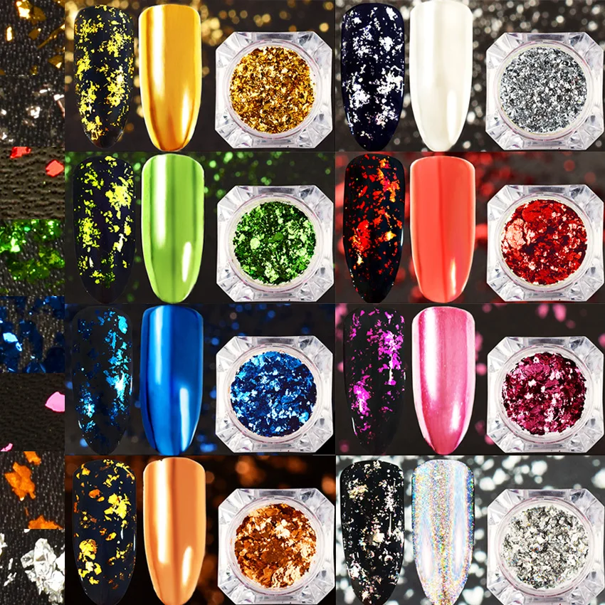 0 2 г/кор. нейл арта хлопья Хамелеон для ногтей лак Мощность блестки порошок