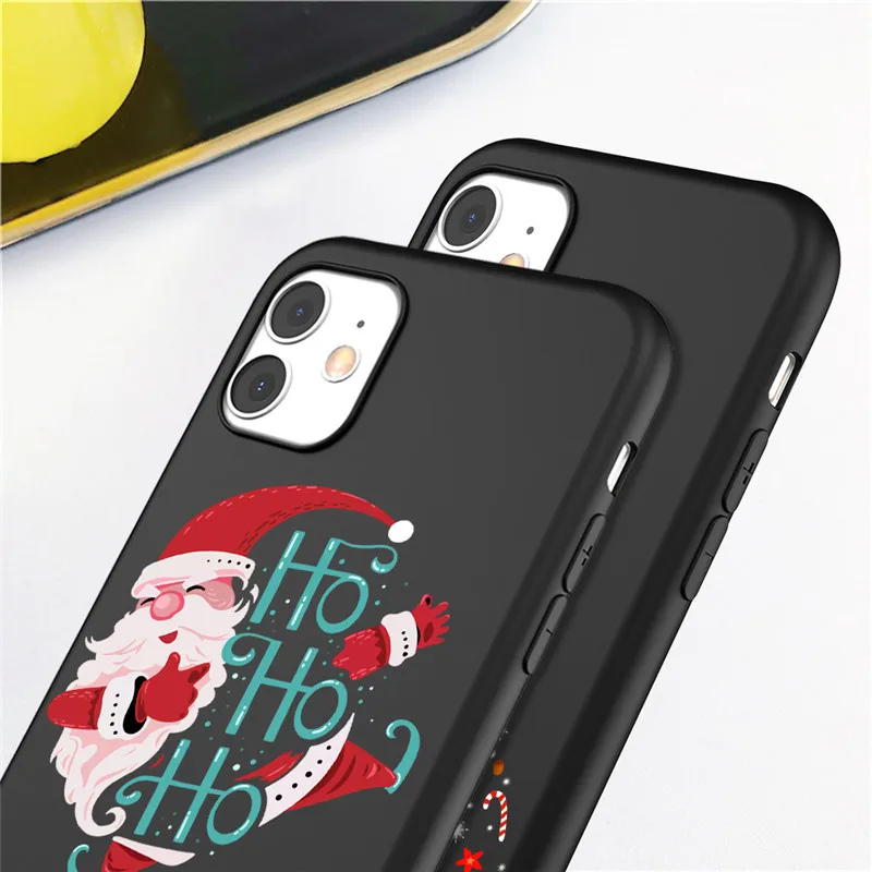Cartoon Christmas Phone Case For iPhone 12 11 Pro Max XS Max X XR 7 8 6 Plus 12 Mini 5 5S SE 2020 Soft TPU Cover For iPhone 13