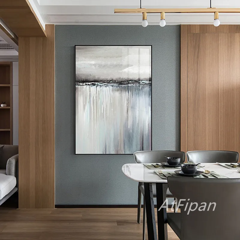 Минималистичная абстрактная серая картина с изображением парусника и