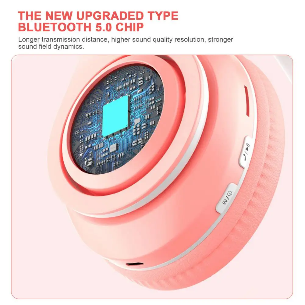 Беспроводные наушники со светодиодсветодиодный подсветильник кой с микрофоном