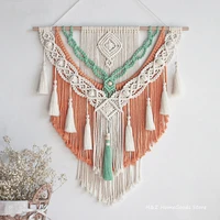 hand woven colour tapestry macrame wall hanging art woven bohemian crafts decoration gorgeous tapestry for home bedroom 6075cm