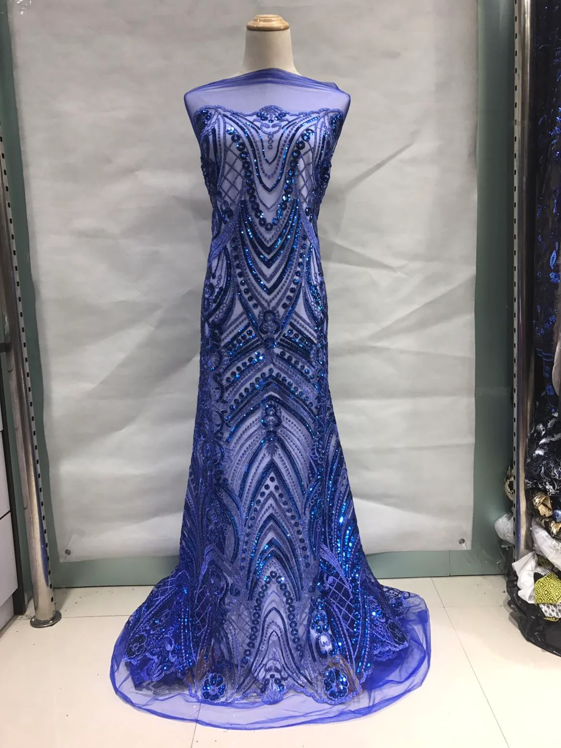 2020 высокое качество золотые пайетки кружевная ткань вышивка французский тюль