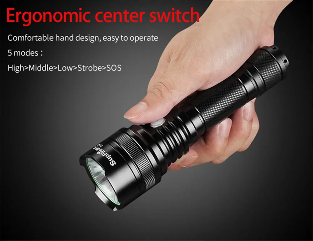 Supfire фонарик ультра яркий фонарь USB Linterna светодиодный C8-S CREE T6 18650 фонарь 2500lm 10 Вт для Nicron Convoy Fenix Sofirn