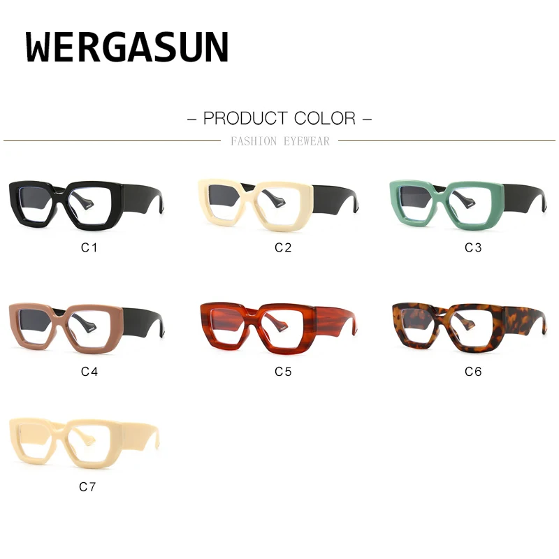 

WERGASUN Ladies square Cat Eye Glasses Frames For Women Brand Designer Optical EyeGlasses Fashion Eyewear Computer Glasses