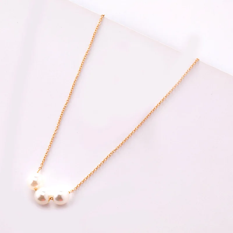 Темпераментные милые аксессуары Жемчужное ожерелье Женская ключица тонкая цепь