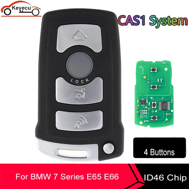 

KEYECU 4 Buttons Remote key Fob 315/315LP/433Mhz /868Mhz for BMW 7 SERIES E65 E66 with CHIP ID46 7953 CAS1 System HU92 UNCUT