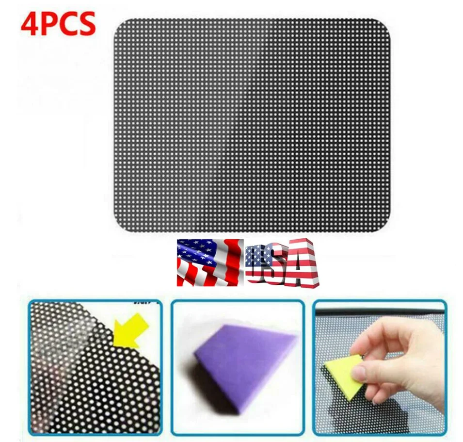 Отправка из США 4 шт. многоразовые электростатические сетчатые затеняющие