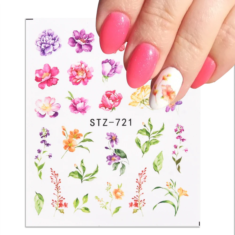 

1 PC Flower Leaf Tree Nail Stickers Animal Butterfly Tattoo Water Transfer Slider Decal Manicure Nail Art Decoration Summer Tips