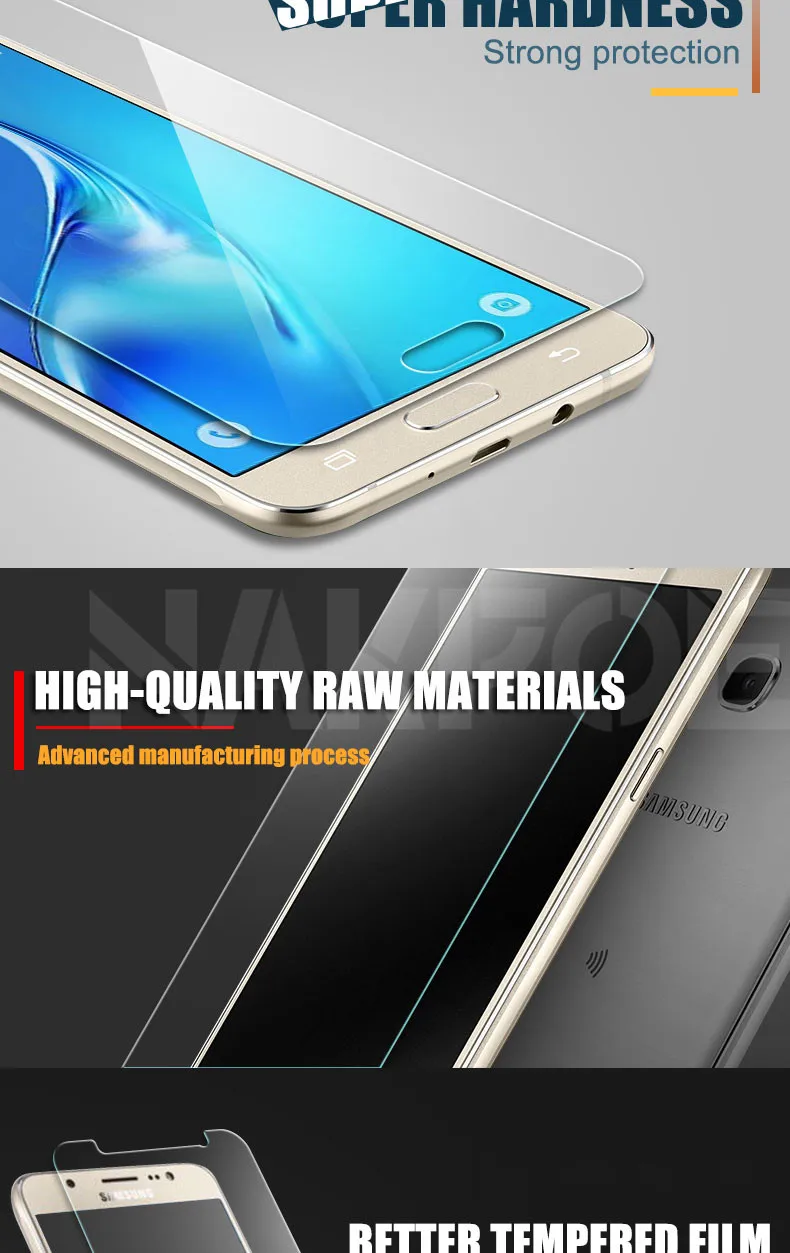 Абсолютная новинка! Премиум закаленное Стекло для Samsung Galaxy A3 A5 A7 J3 J5 J7 A6 A8 A9 Экран защитная плёнка для НУА Вэй чехол