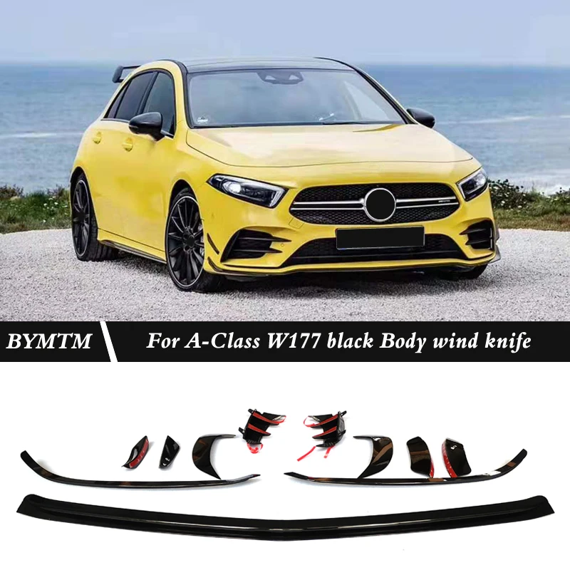 Передний бампер задний диффузор яркий черный ветровой нож украшение автомобиля