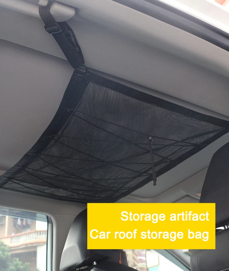 Portable Car Roof Storage Net Ceiling Sundries Bag Large Capacity Interior Stowing Tidying Organizer Accessorie | Автомобили и
