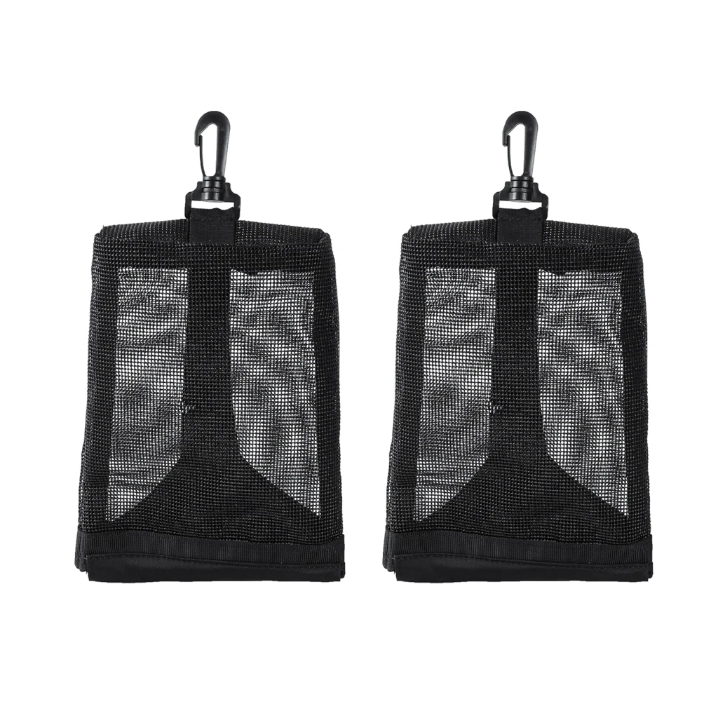 

2 Pieces Scuba Diving Weight Pocket, Dive Accessories Holder Mesh Pouch Organizer Bag with Clip, Black