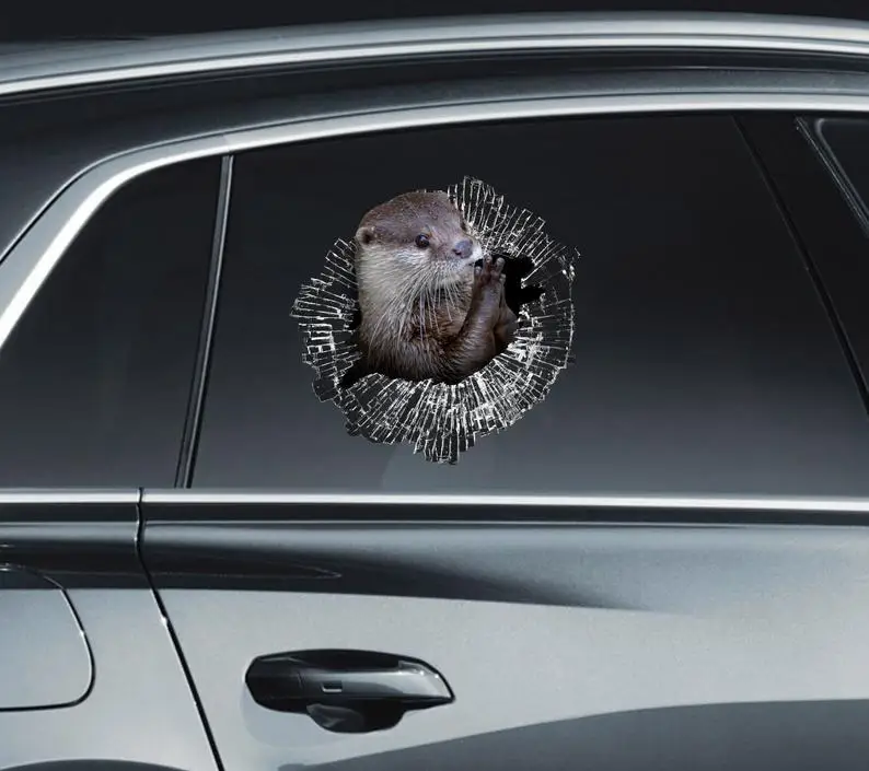 

Otter car sticker Otter stickers Glass otter sticker Car otter decal Otter car Vinyl decal Car decoration Animals decal Auto