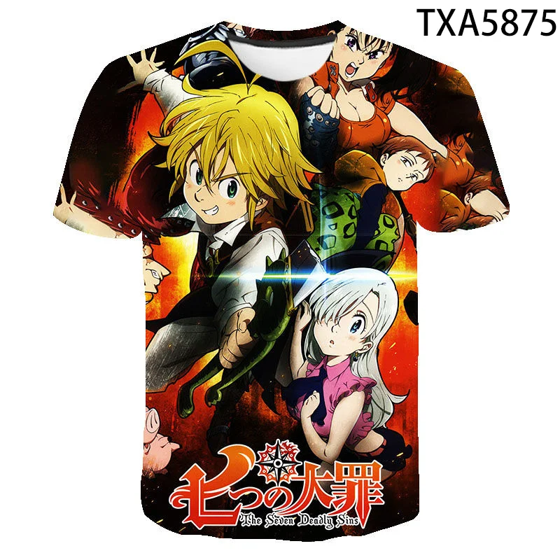 

Summer The Seven Deadly Sins Nana Anime 3D T Shirts Casual Streetwear Boy Girl Kids Fashion Men Women Children Printed Tops