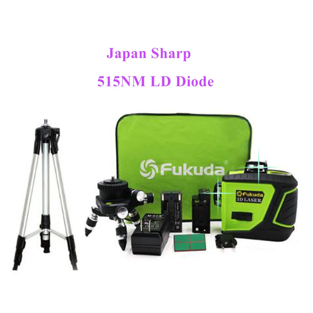sharp Laser Tripod 3D японский острый 515NM луч Лазерный уровень MW-93T-2-3GX лазерный уровень, самонивелирующийся 360 горизонтальный вертикальный крест супер - Цвет: sharp Laser Tripod