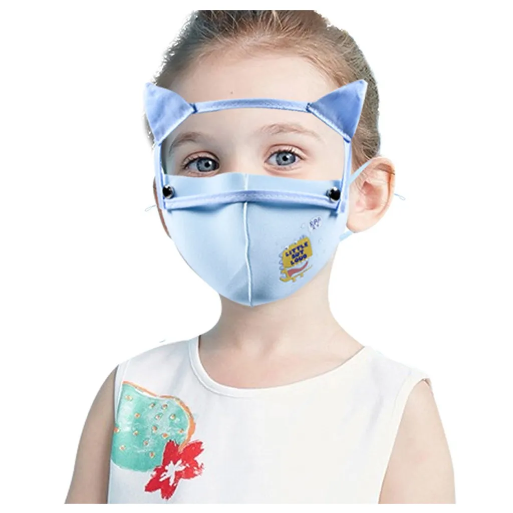 

5PC Kids Cartoon mask Reusable Washable Mouth Cover Mask with Detachable Eyes Shield mascarilla espaa