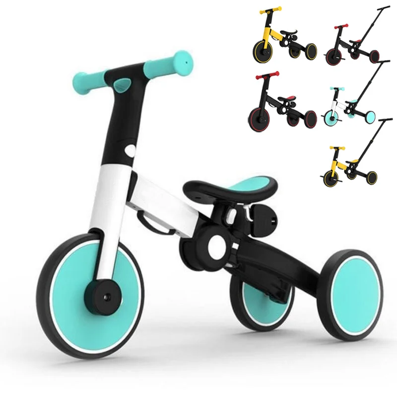 

5 In 1 Children Balance Bike Baby Balance Bikes Folding Bicycle Baby Scooter with Push Handle Baby Learning Walker Kids Bicycles