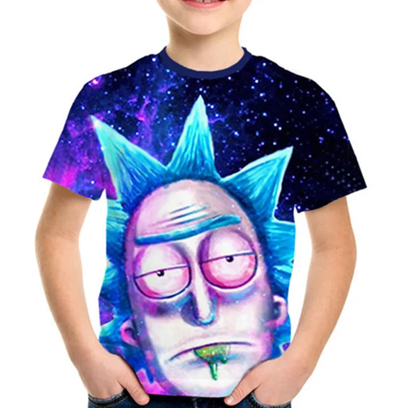 Коллекция года, новая летняя детская футболка с 3D принтом «Rick and Morty By Jm2» футболка с аниме для мальчиков и девочек красивые детские футболки для детей возрастом от 4 до 12 лет