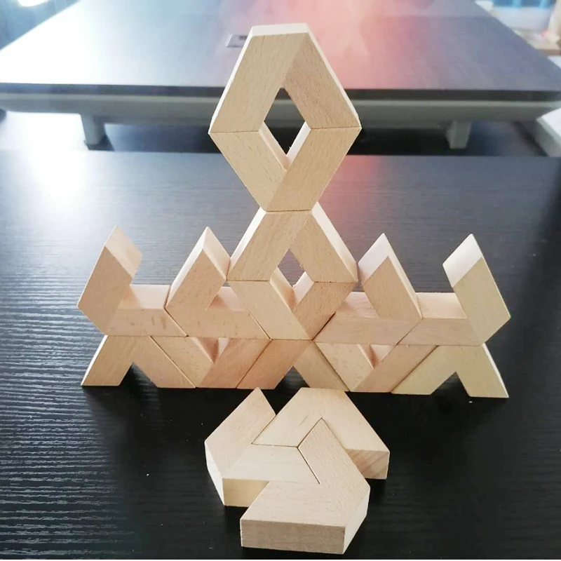 

New Montessori Wooden Stacking Puzzle V-Shaped Building Balance Blocks Learning Educational Puzzle Toy Jenga Games For Kids Gift