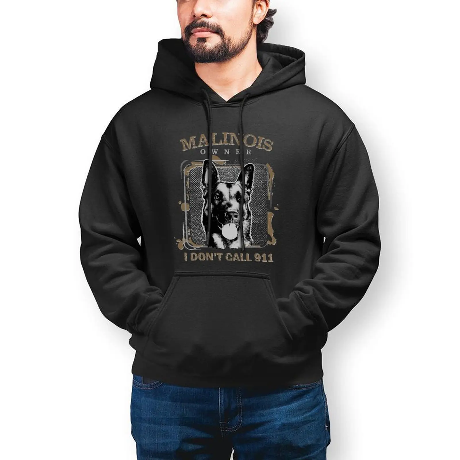 

Belgian Shepherd Malinois Hoodie Love Dog Letters Loose Warm Hoodies Nice Oversize Cotton Pullover Hoodie Men