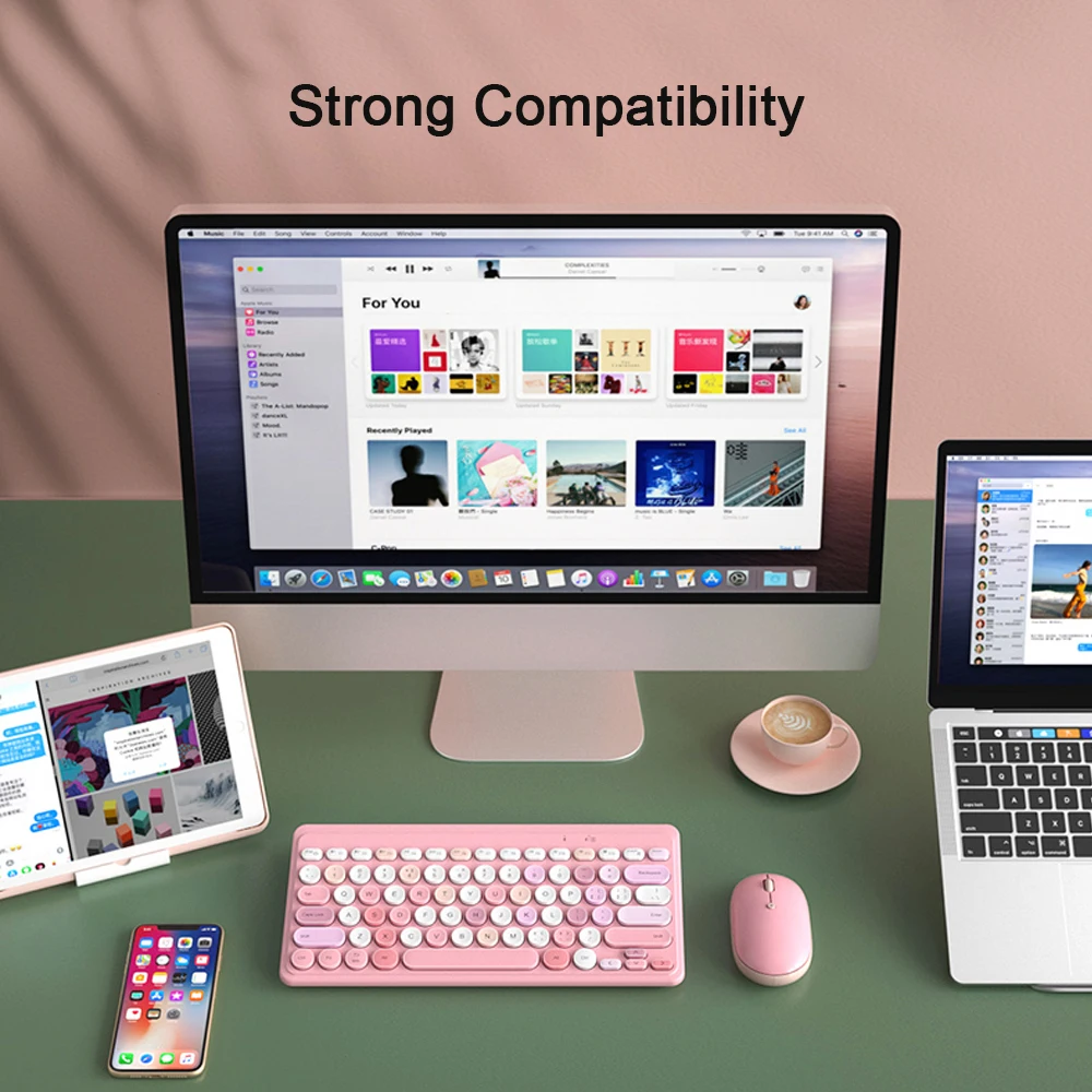 EAOR Милая Бесшумная мини беспроводная клавиатура Bluetooth совместимая для iPad