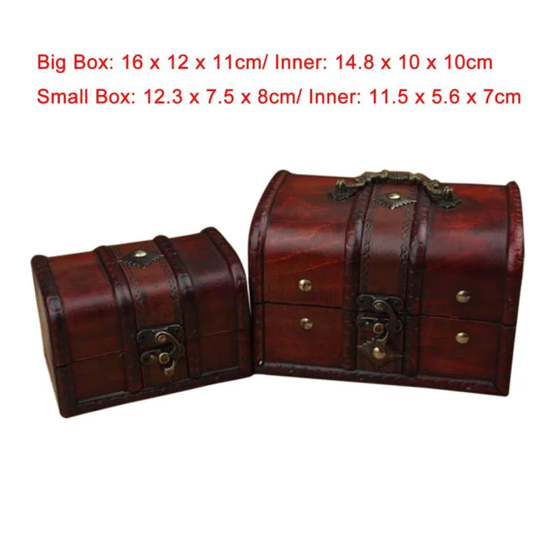 2 шт. деревянный ящик для хранения ювелирных изделий|retro jewelry boxes|storage boxtreasure chest |