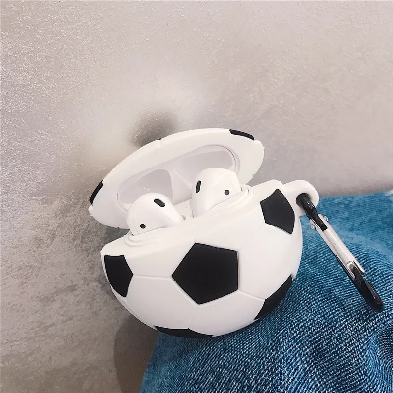 Забавный баскетбольный футбольный чехол для наушников Apple AirPods защитный