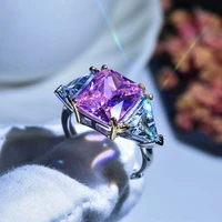 fashion princess ring pink zircon topaz jewelry wedding engagement jewelry wholesale women rings