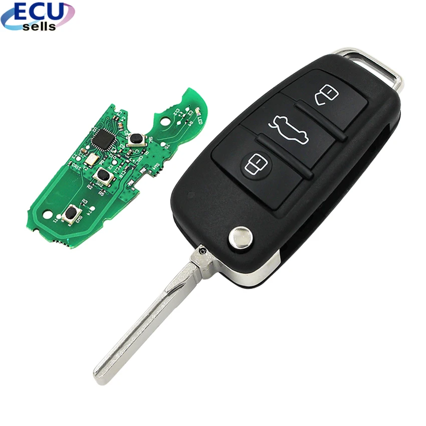 MQB полуинтеллектуальный модифицированный складной дистанционный ключ 3 кнопки 433