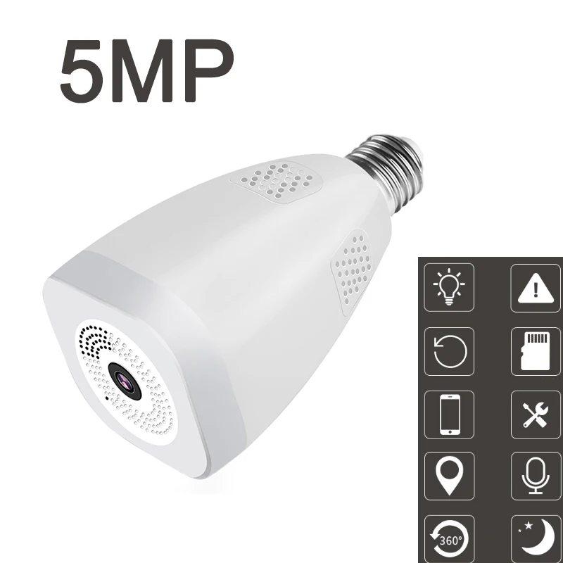 

360° Degree LED Light Bulb 1080P Two Ways Audio Wireless Panoramic Home Security Security WiFi CCTV Fisheye Bulb Lamp IP Camera