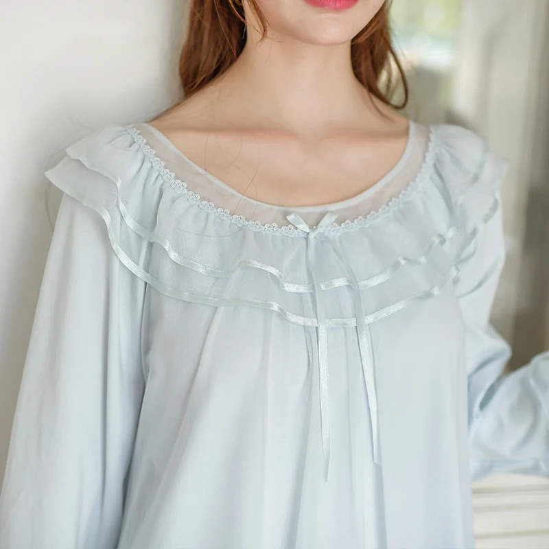 Для женщин Винтаж готический викторианской эпохи пижамы из хлопка с